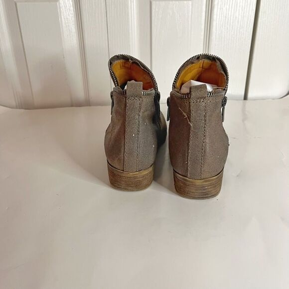 Lucky Brand Zipper Nubuck Leather Ankle Cowboy Western Bootie Boots - Picture 9 of 12